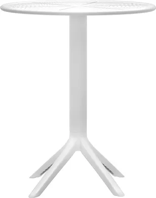 Immagine prodotto di Tavolo rotondo 60 cm - tavolo da patio - polipropilene resistente alle intemperie | colore: bianco