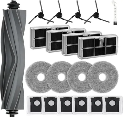 Produktbild von 20 Stück Zubehörset für Dreame X40 Ultra Complete Staubsauger Roboter, Ersatzteile Zubehör 1 Hauptbürste 6 Staubbeutel 4 Wischpads 4 Aktivkohlefilter 4 Seitenbürste 1 Reinigungszubehör