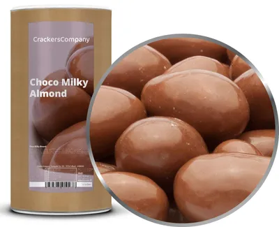 Produktbild von CrackersCompany Schoko-Milch-Mandeln (Choco Milky Almond), Membrandose groß 900 g