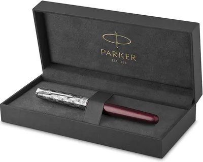 Produktbild von Parker Sonnet, Metallisch, Nickel, Rot, Schwarz, Edelstahl, Lack, Palladium, Kursiv nib, Gold/Rhodium