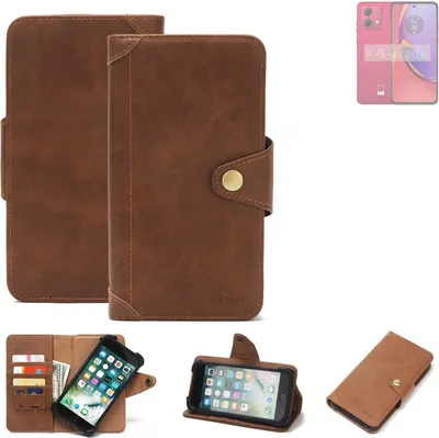 Produktbild von K-S-Trade Handyhülle kompatibel mit Motorola Moto G84 5G Schutz Hülle Walletcase Bookstyle Tasche Case Handytasche Wallet Flipcase Cover PolyurethanBraun