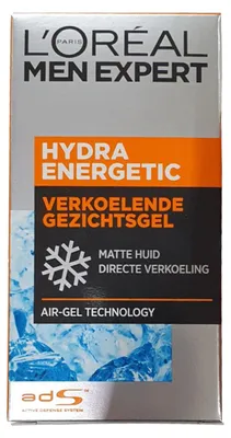 Imagen del producto de L'Oréal Paris Men Expert Hydra Energetic, para hombres, piel mixta, piel grasa, para el rostro, hidratante, envase con bomba, 24 horas
