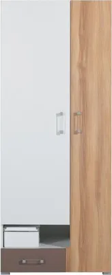 Produktbild von Jugendzimmerschrank Braun / Weiß 195x80x50 cm