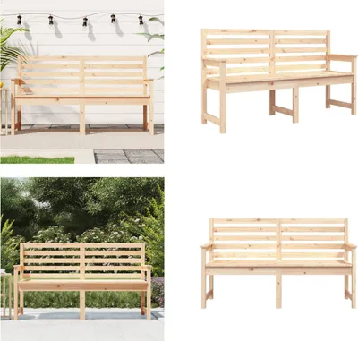 Produktbild von vidaXL Gartenbank 159,5x48x91,5 cm Massivholz Kiefer - Gartenbank - Gartenbänke - Gartensitzplatz - Außenbank