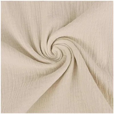 Musselin Stoff extra breit 280 cm in Natur – Double Gauze Baumwollstoff Meterware für Bettwäsche und Gardinen.