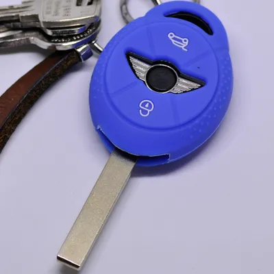 Produktbild von Auto Schlüssel Silikon Schutz Hülle Blau kompatibel mit Mini ONE Cooper Cabrio Clubman 3 Tasten Funk Fernbedienung
