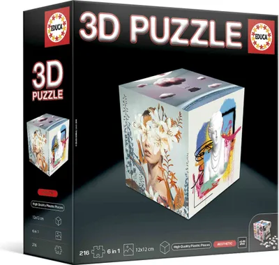 Produktbild von 3D-Puzzle - EDUCA - Wrfelsthetik - 216 Teile - 6 Puzzles  36 Teile - Herausforderung ab 8 Jahren (20125)