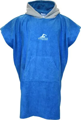 Obrázek produktu pro SwimTech Pončo z mikrovlákna Modrá/šedá pro dospělé Pláž a bazén