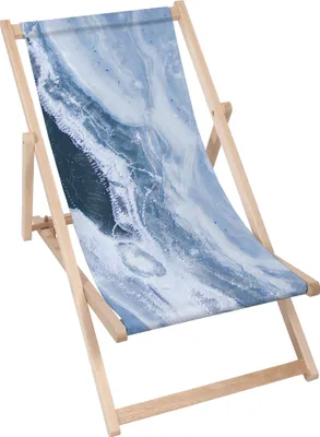 Produktbild von Dreamroots Liegestuhl klappbar Holz, Buchenholz bis zu 130 kg, Sonnenliege klappbar mit 3-stufiger Neigungsregulierung Rückenlehne, Blue Abstraction