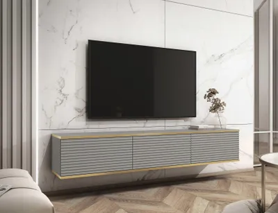 Produktbild von AX LIVING Wohnzimmer Lowboard Orkis MDF 175 cm Modern in Grau