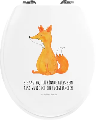 Produktbild von Mr. & Mrs. Panda WC Brille Einhorn Wunsch - Weiß - Geschenk, klo deckel, Toilettendeckel, Holz, Unicorns, Sitz, Unicorn, Füchse, Fuchs, WC-Sitz, Einhörner, Fuchshörnchen