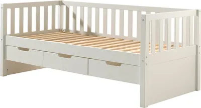 Produktbild von FURNLUX Kids Einzelbett Fritz Weiss 90x200cm / Hauptfarbe: Weiß / Abmessungen: 99 x 212 x 86 cm