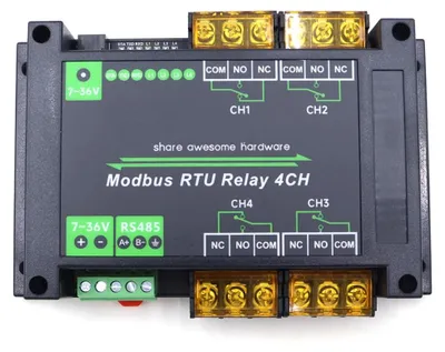 4-Kanal Modbus RTU RS485 Relaismodul 30A DIN Rail