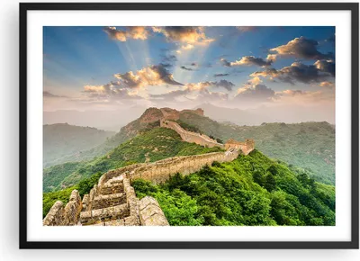 Produktbild von Gerahmtes Poster - Schwarzer Rahmen - Wand Berg asiatisch china - 70x50 cm - Wand Bild - Wanddeko - Wandbilder - Wandposter - Bilderrahmen - Bilder - Kunstdruck - Wandbild - P2BAA70x50-3069