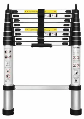 Teleskopleiter für Dachzelte, 2,6 m, 8 Stufen, Alu, 150 kg