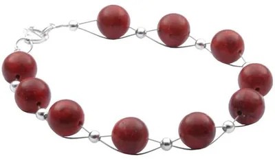Armband-aus-Schaumkoralle-10mm-und-925-Silber