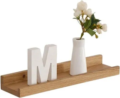 Produktbild von Famanu Wandregal 30 cm aus massivem Eichenholz - für Wohnzimmer, Schlafzimmer, Flur, Bad, Büro