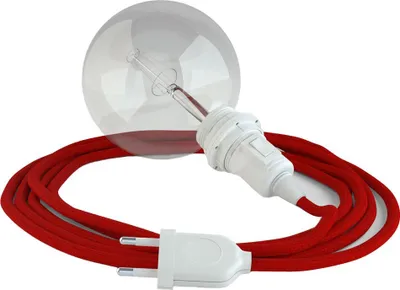 Zdjęcie produktu dla Creative Cables Rm09 3 m Lampa wisząca do klosza Czerwona  Czerwona Jeden rozmiar