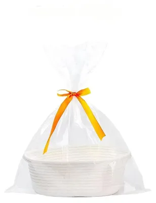Produktbild von Geflochtener Aufbewahrungskorb – Mit seitlichen Tragegriffen – Ideal zur Geschenkverpackung – Inklusive Geschenktüten und Bändern