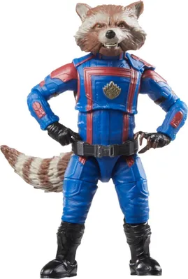 A full-body shot of a Rocket Raccoon action figure.
