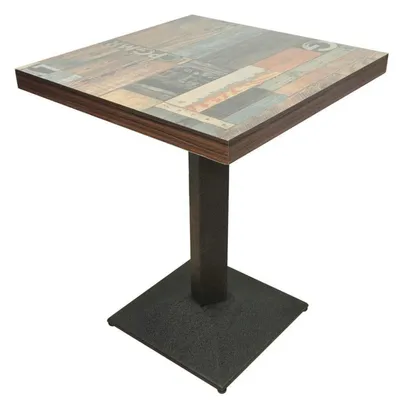 Obrázek produktu pro Barový stolek z MDF s kovovými nohami, rozměry 60 x 60 x 75 cm