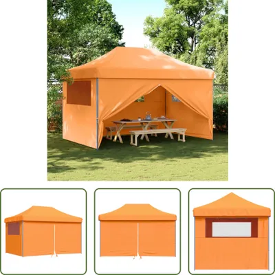 Obrázok produktu pre Párty stan The Living Store Skladací stan Pop-Up so 4 bočnými panelmi Orange