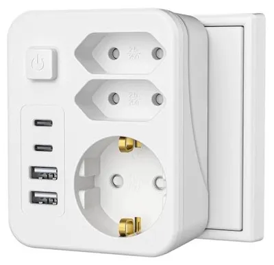 Zdjęcie produktu dla Adapter gniazdo wtykowe USB c 4 porty zasilanie biuro