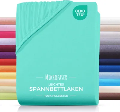 Produktbild von Mikrofaser Spannbettlaken 100x200 Aqua