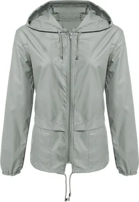Produktbild von Leichter Regenmantel mit Kapuze für Damen, wasserdicht, aktive Outdoor-Regenjacke mit Kapuze, Damen, langärmelig, lässig, schmale Passform, Reißverschluss, Outwear-Jacke