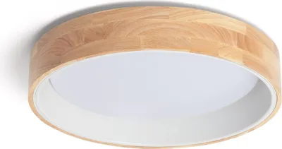 Produktbild von LED-Deckenleuchte 30W Rund Holz und Aluminium Ø 570 mm CCT wählbar Dari Weiß