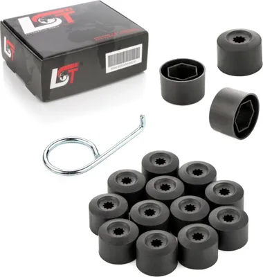 Produktbild von 15x Radschrauben Abdeckkappen Radschraubenkappe 17mm schwarz für AUDI PORSCHE