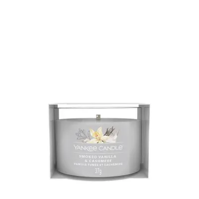 Produktbild von Yankee Candle Smoked Vanilla & Cashmere, Rund, Grau, Bernstein, Kaschmirhölzer, Vanille, 10 h, 1 Stück(e)