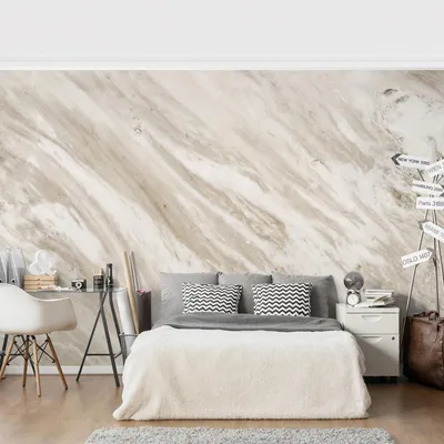 Produktbild von Fototapete Muster - Vliestapete - Bildtapete UV-beständig Design beige 3D-Effekt Motiv Wandtapete geruchsfrei