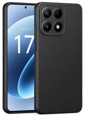 Immagine prodotto di Custodia in silicone per Xiaomi 17 - Custodia protettiva nera opaca - Cover posteriore per cellulare