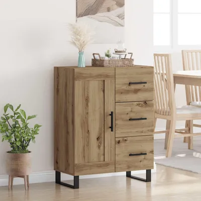 Productafbeelding van vidaXL Dressoir Artisan-Eik, 69,5 x 34 x 90 cm, samengesteld hout en ijzer