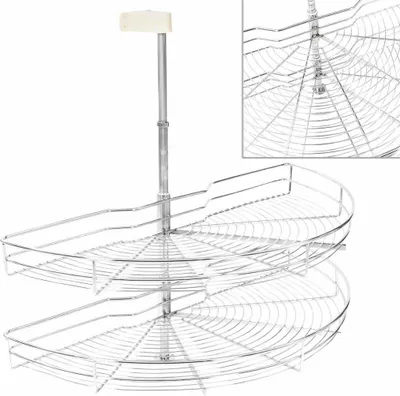 Produktbild von vidaXL 2-stufiger Küchen-Drahtkorb Silbern 180 Grad 85x44x80 cm