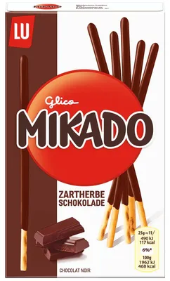 Obrázek produktu pro Mikado sušenkové tyčinky v hořké čokoládě 75g