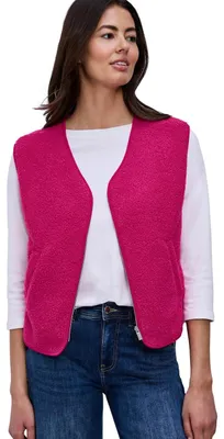 Produktbild von Street One Weste mit V-Neck aus Teddy-Material Magenta Dream 42