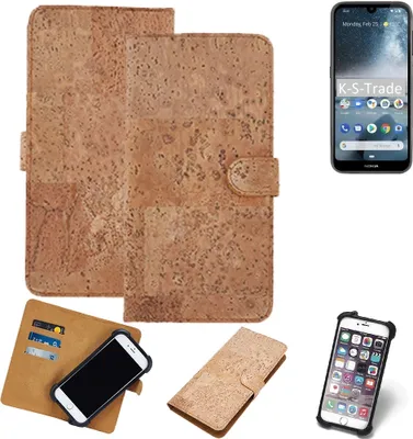 Produktbild von K-S-Trade Hülle kompatibel mit Nokia 4.2  Kork Handyhülle Cover  Schutzhülle TPU Case Bumper in Hellbraun, (1x)