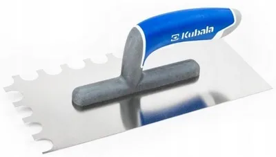 Obrázek produktu pro Kubala STAINLESS STEEL TROWEL WITH A SEMI-CIRCULAR NOTCH 130X270 MM