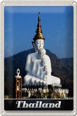 Produktbild von Blechschild Reise 20x30cm Thailand Natur Wald Tempel Gott