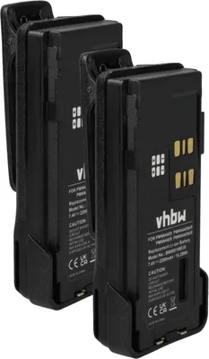 Produktbild von vhbw 2x Akku Ersatz für Motorola PMNN4489A, PMNN4412, PMNN4409BR, PMNN4448 für Funkgerät, Walkie Talkie (2200 mAh, 7,4 V, Li-Ion) + Gürtelclip