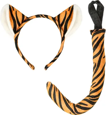 Produktbild von Tiger Verkleidungsset – Ohren & Schwanz für Karneval, Fasching & Mottopartys