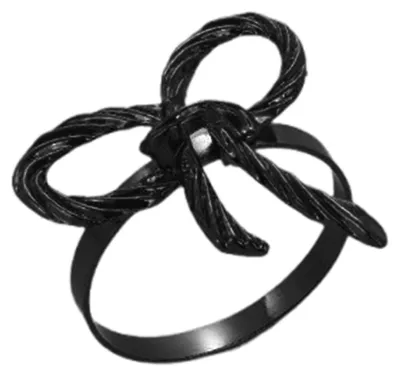 Produktbild von Serviettenringe mit Schleifenverzierung, Serviettenhalter aus Zinklegierung, Tischdekoration für Hochzeiten und Feiern