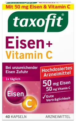 Productafbeelding van TAXOFIT IJZER + VITAMINE C, capsules, 40 stuks