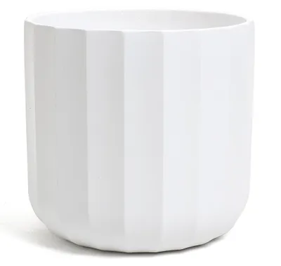 Obrázek produktu pro Omgoods – Terakotová váza, matná bílá barva, průměr 18 cm