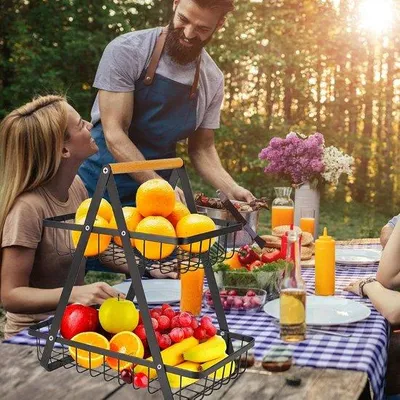 Produktbild von Famanu Obstschale 2 Etagen - Schwarz