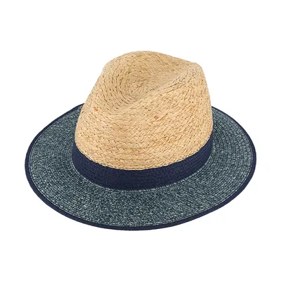 Produktbild von Fiebig Papierhut Traveller melange mit Krone in Raffia Marine Gr. 59