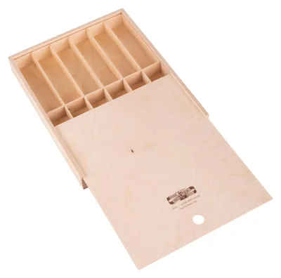 Produktbild von Holzschachtel " big " mit Schiebedeckel - 12 Fächer