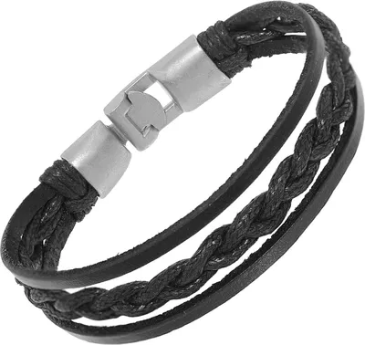 trendor 75807 Lederarmband für Männer Schwarz 1